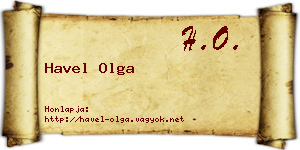 Havel Olga névjegykártya